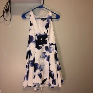 Lulu’s Blue and Ivory Homecoming Dress